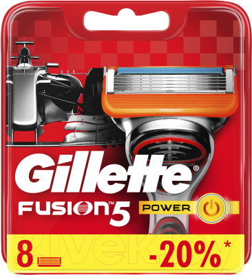 Набор сменных кассет Gillette Fusion Power (8шт)