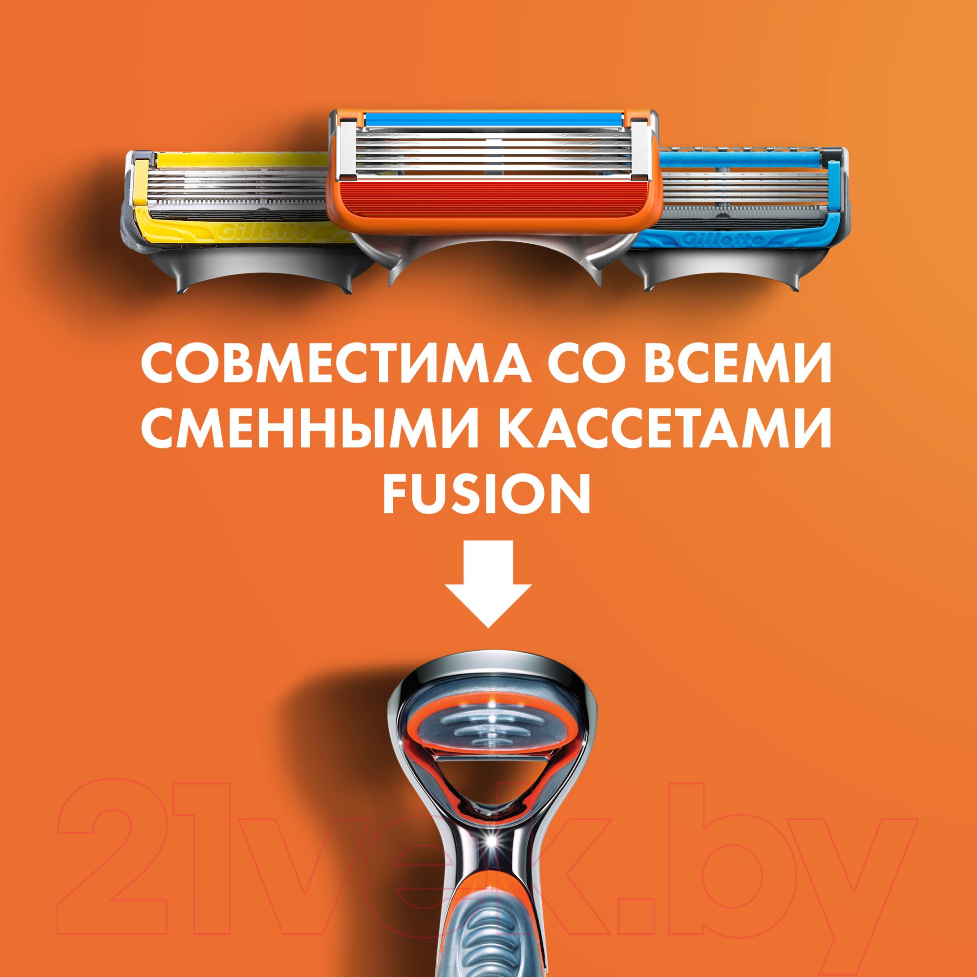 Бритвенный станок Gillette Fusion (+ 2 кассеты)