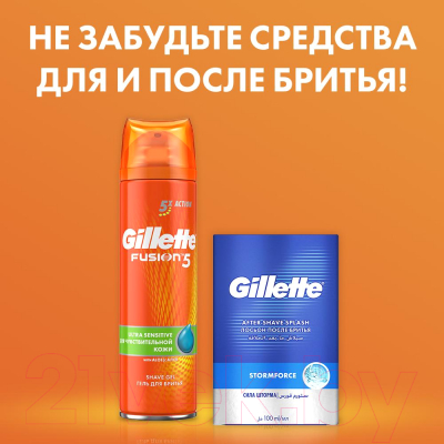 Бритвенный станок Gillette Fusion (+ 2 кассеты)