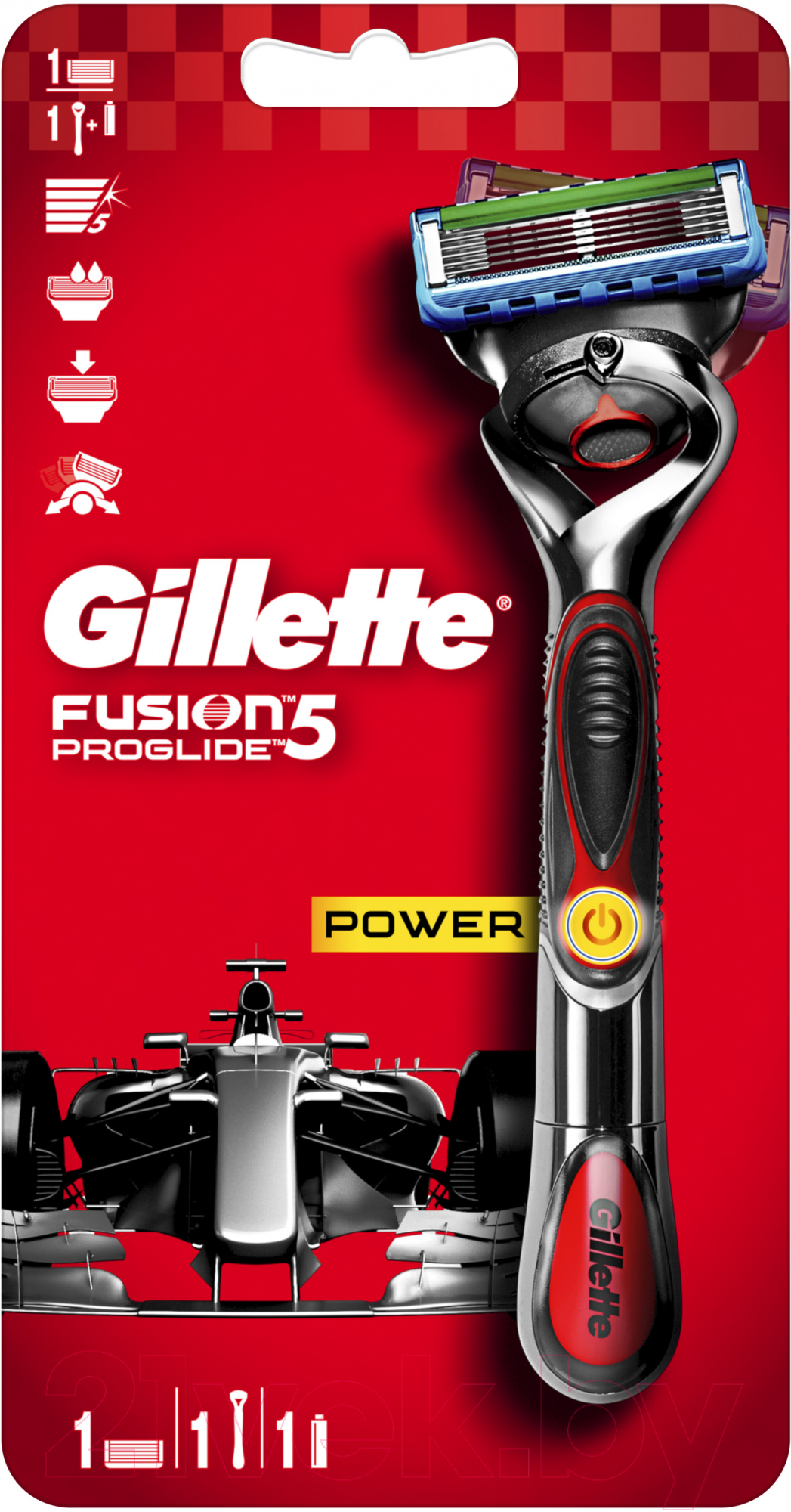 Бритвенный станок Gillette Fusion Power ProGlide Red (+ 1 кассета)