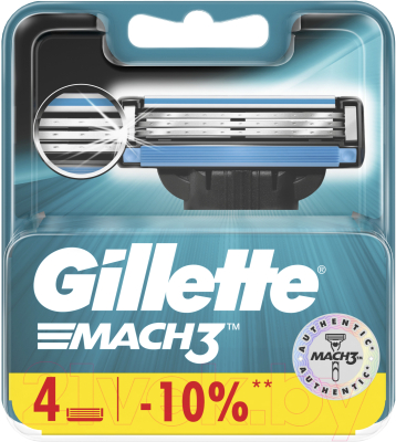 Набор сменных кассет Gillette Mach3 (4шт)