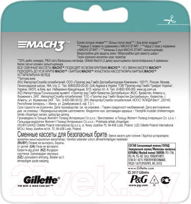 Набор сменных кассет Gillette Mach3 (8шт)