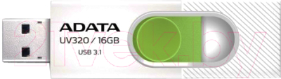 Usb flash накопитель A-data DashDrive UV320 16GB White/Green (AUV320-16G-RWHGN)