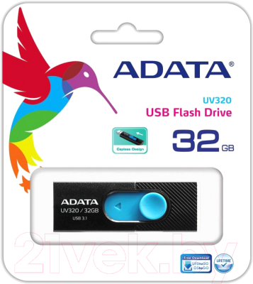 Usb flash накопитель A-data DashDrive UV320 32GB Black/Blue (AUV320-32G-RBKBL)