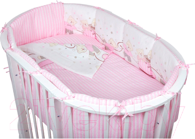 Комплект постельный для малышей Pituso Мишки / МР 605 (розовый)