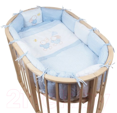 Комплект постельный для малышей Pituso На Лужайке (голубой)