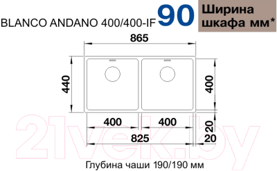 Мойка кухонная Blanco Andano 400/400-IF / 522985