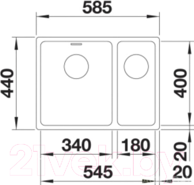 Мойка кухонная Blanco Andano 340/180-U / 522977