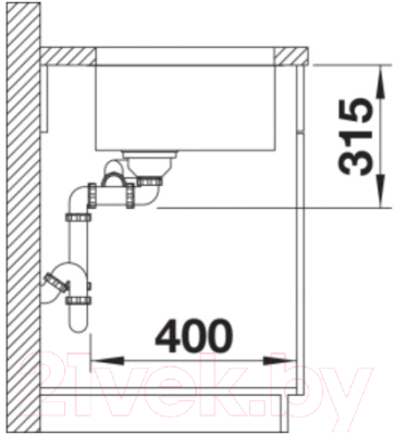 Мойка кухонная Blanco Andano 340/180-U / 522977