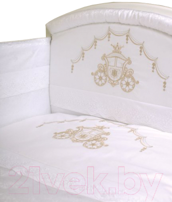 Комплект постельный для малышей Lappetti Инфанты Карета / 6001/1 (белый)