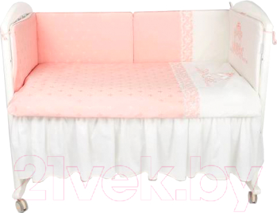Комплект постельный для малышей Lappetti Карета / 6032/2 (розовый)
