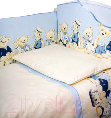 Комплект постельный для малышей Lappetti Морячки / 6005