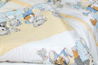Комплект постельный для малышей Lappetti Мишкины игрушки / 3023/4 (бежевый)
