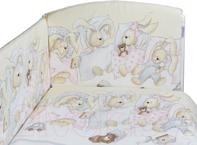 Комплект постельный для малышей Lappetti Сони / 3025/4 (бежевый) - бортик в комплект не входит
