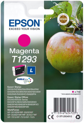 

Картридж Epson, Пурпурный, C13T12934012