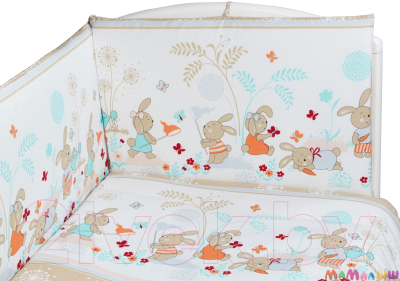 Комплект постельный для малышей Rabby-baby На лужайке / 615944/6 (сиреневый)