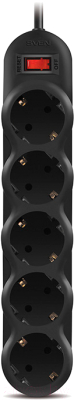 Сетевой фильтр Sven SF-05L (3м, 5 розеток, черный)