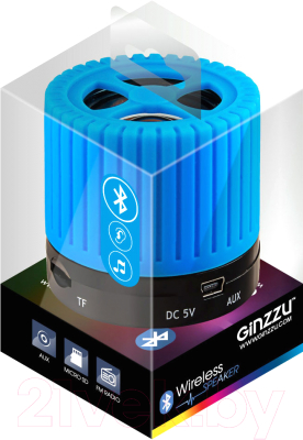 Портативная колонка Ginzzu GM-988C (голубой)