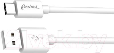 Кабель Partner  Type-C USB / ПР036531 (белый)