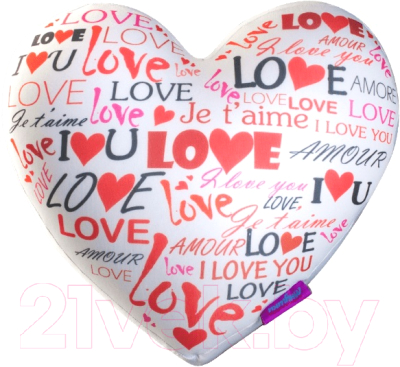 Подушка декоративная Мнушки Сердце-3D Граффити / T2825C1701A107WH (белый)
