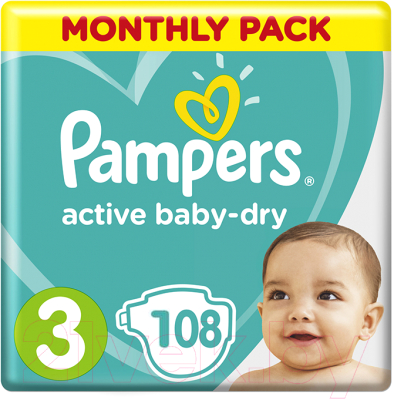 Подгузники детские Pampers Active Baby-Dry 3 Midi (108шт)