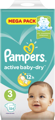 Подгузники детские Pampers Active Baby-Dry 3 Midi (124шт)