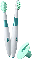 Набор зубных щеток для новорожденных NUK 10256205 (учебная щетка + грызунок) - 