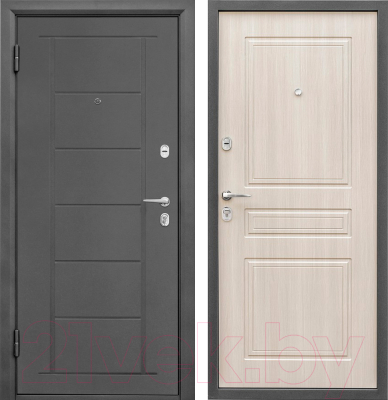 Входная дверь Промет Практик 504 беленый дуб (88x206, левая)