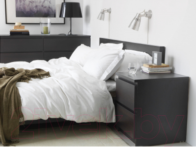 Полуторная кровать Ikea Мальм 003.799.97 (черно-коричневый)
