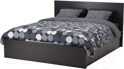 Двуспальная кровать Ikea Мальм 603.800.02 (черно-коричневый)
