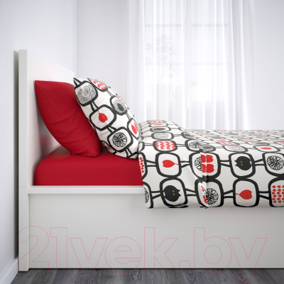 Полуторная кровать Ikea Мальм 803.799.98 (белый)