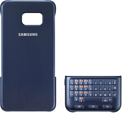 Чехол-накладка Samsung Keyboard Cover для Galaxy S6 Edge Plus / EJ-CG928RBEGRU (черный)