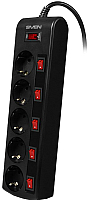 Сетевой фильтр Sven SF-05PL (3м, 5 розеток, черный) -