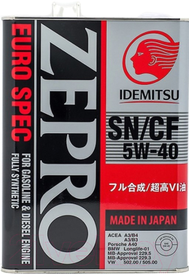 Моторное масло Idemitsu Zepro Euro Spec 5W40 SN/СF / 1849041 (4л)