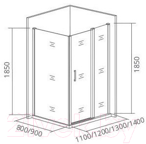 Душевой уголок Good Door Infinity WTW-110-G-CH + SP-80-G-CH