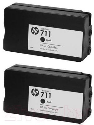 Комплект картриджей HP 711 Black Ink Cartridge 2-Pack (P2V31A)