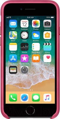 Чехол-накладка Apple Leather Case для iPhone 8/7 Pink Fuchsia / MQHG2