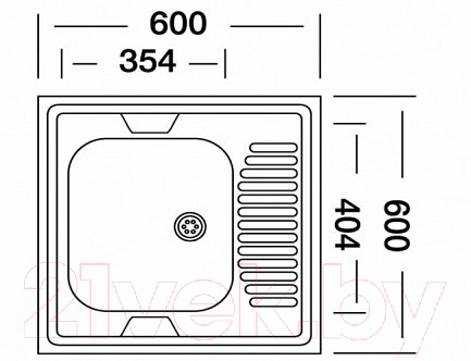 Мойка кухонная КромРус S 409 RUS (чаша справа)