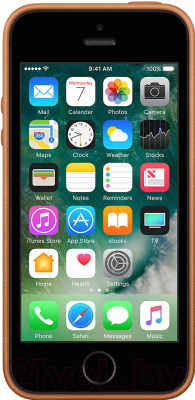 Чехол-накладка Apple Leather Case для iPhone SE Saddle Brown / MNYW2