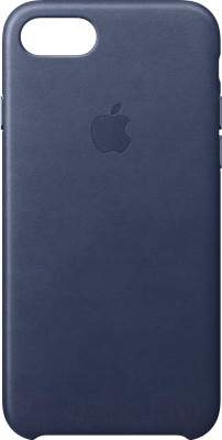 Чехол-накладка Apple Leather Case для iPhone 8/7 Midnight Blue / MQH82