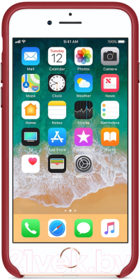Чехол-накладка Apple Leather Case для iPhone 8/7 Red / MQHA2