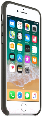 Чехол-накладка Apple Leather Case для iPhone 8/7 Charcoal Gray / MQHC2