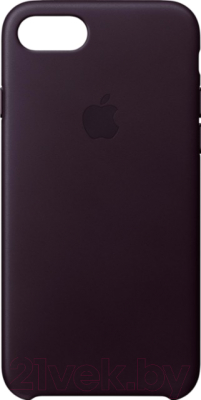 Чехол-накладка Apple Leather Case для iPhone 8/7 Dark Aubergine / MQHD2
