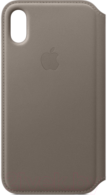 Чехол-книжка Apple Leather Folio для iPhone X Taupe / MQRY2