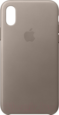 Чехол-накладка Apple Leather Case для iPhone X Taupe / MQT92