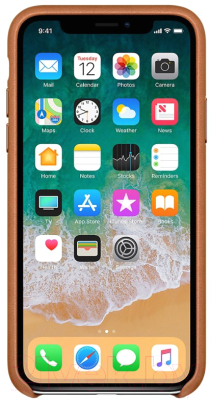 Чехол-накладка Apple Leather Case для iPhone X Saddle Brown / MQTA2
