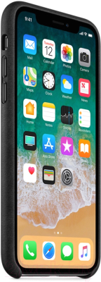 Чехол-накладка Apple Leather Case для iPhone X Black / MQTD2