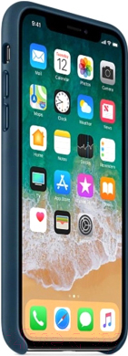 Чехол-накладка Apple Leather Case для iPhone X Cosmos Blue / MQTH2