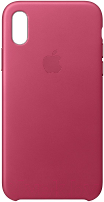Чехол-накладка Apple Leather Case для iPhone X Pink Fuchsia / MQTJ2