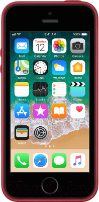 Чехол-накладка Apple Leather Case для iPhone SE Red / MR622